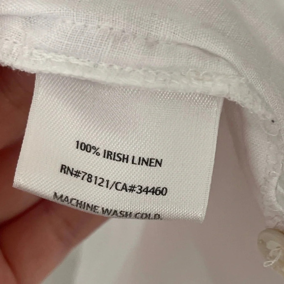 Eileen Fisher | Organic Handkerchief Linen Mandarin Collar Shirt, 1X - Picture 5 of 8